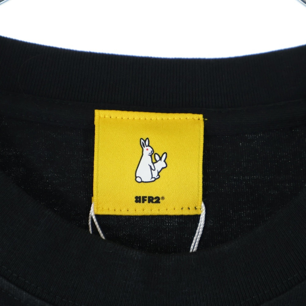 FR2(エフアールツー) Embroidery No Smoking クルーネック半袖Tシャツ ブラック
