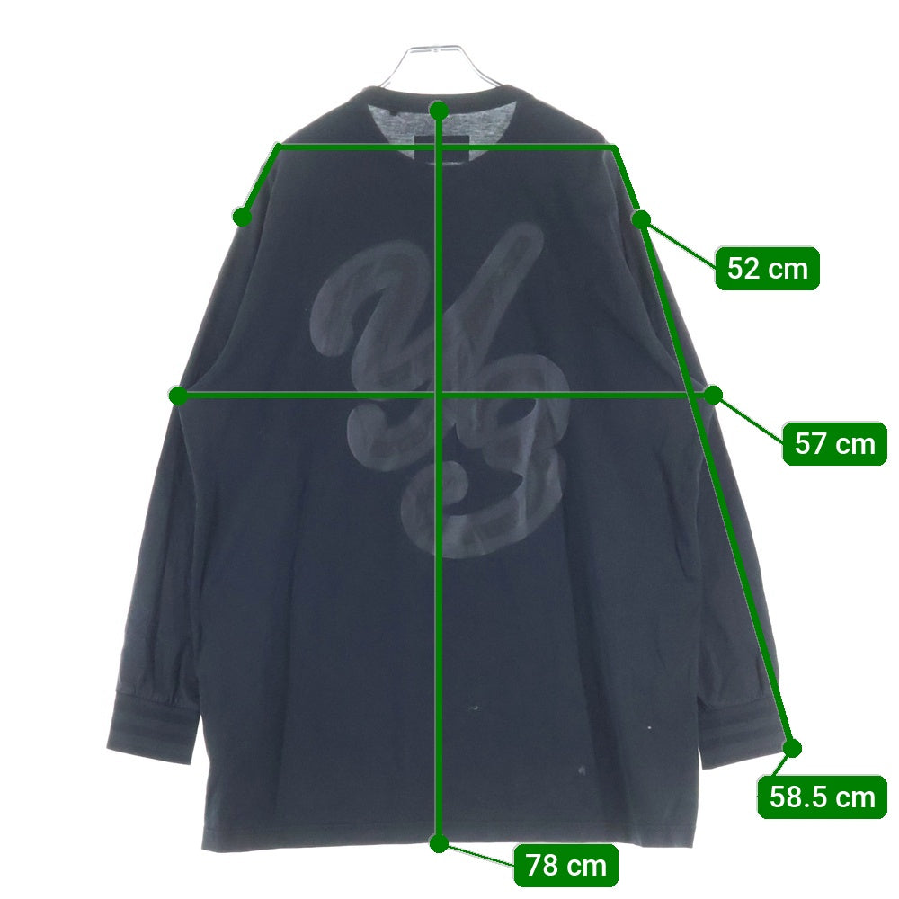 Y-3(ワイスリー) バックグラフィックロゴ L/S TEE ロングTスリーブTシャツ ブラック IQ2146