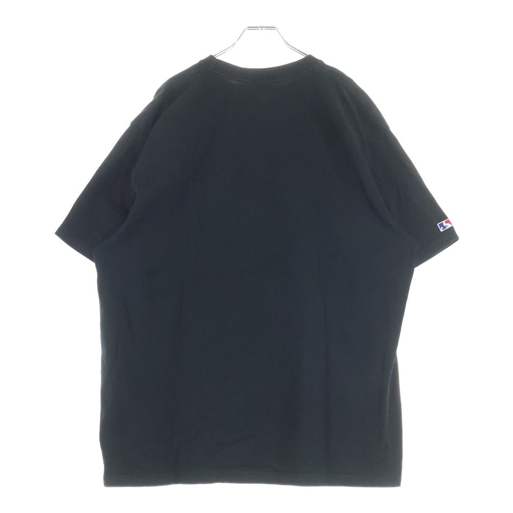 FR2(エフアールツー) MLB NYロゴ刺繍 クルーネック半袖Tシャツ ブラック