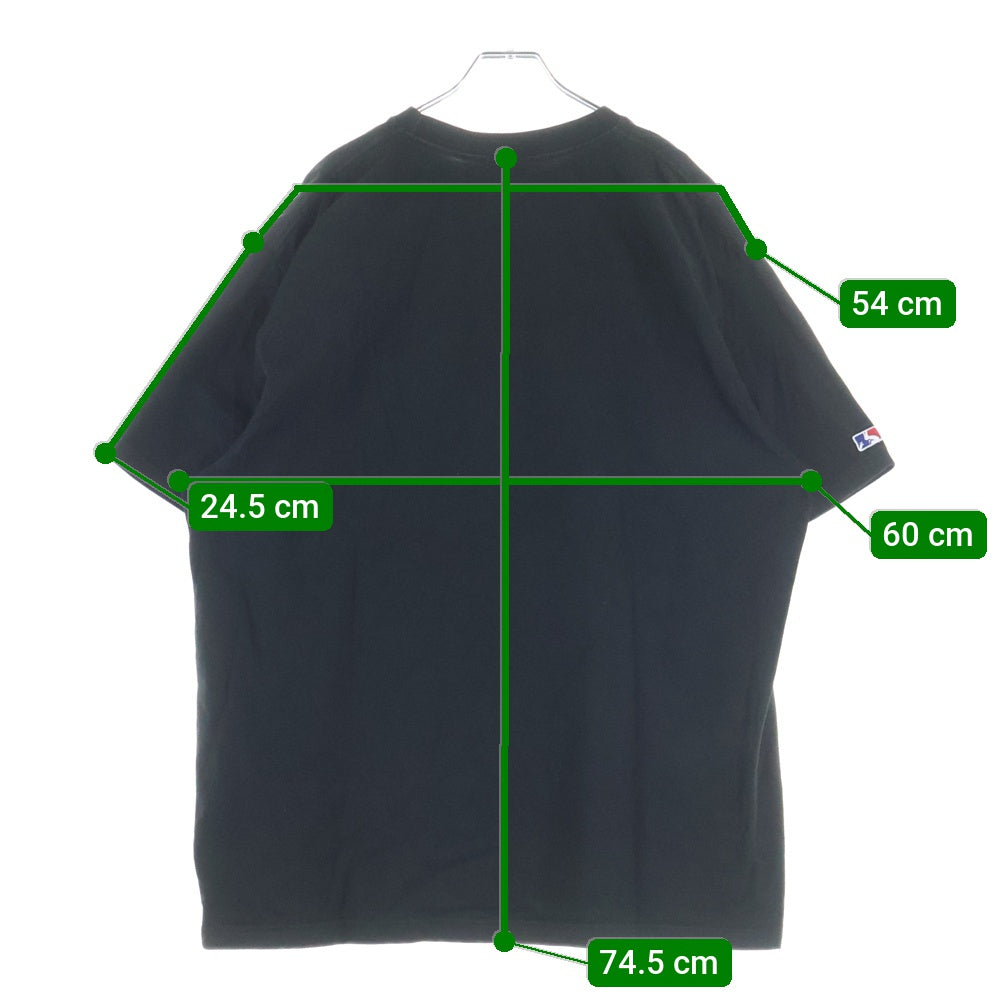 FR2(エフアールツー) MLB NYロゴ刺繍 クルーネック半袖Tシャツ ブラック