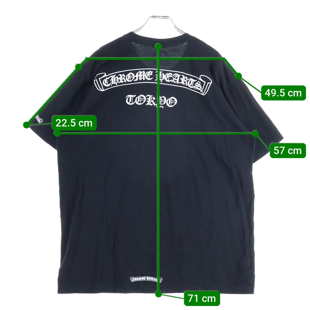 CHROME HEARTS(クロムハーツ) TOKYO 東京限定 バックスクロールラベル 両面プリント半袖Tシャツ カットソー ブラック