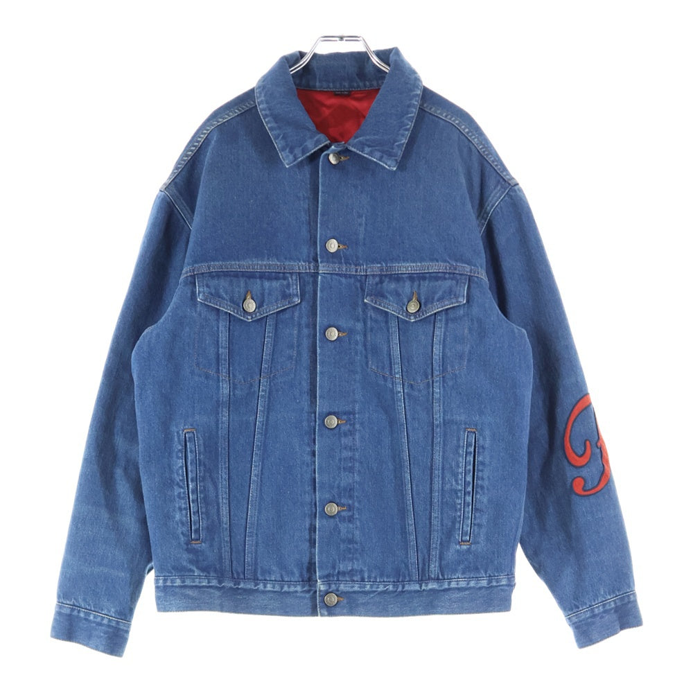 GUCCI(グッチ) 18SS BLIND FOR LOVE アニマルロゴエンブロイダリーデニムジャケット 489823 XRA22 インディゴブルー