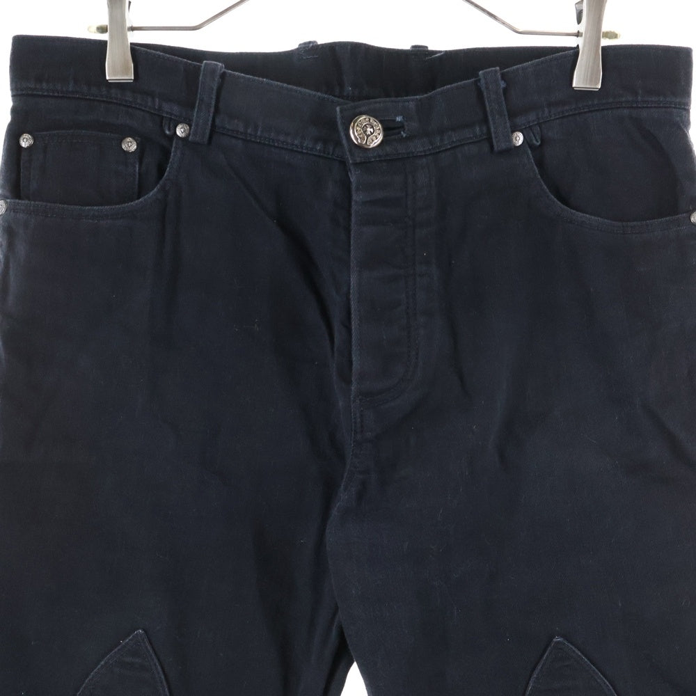 CHROME HEARTS(クロムハーツ) 旧型 OLD FLEURKNEE DNM PANTS オールド フレアニーデニムパンツ ブラック