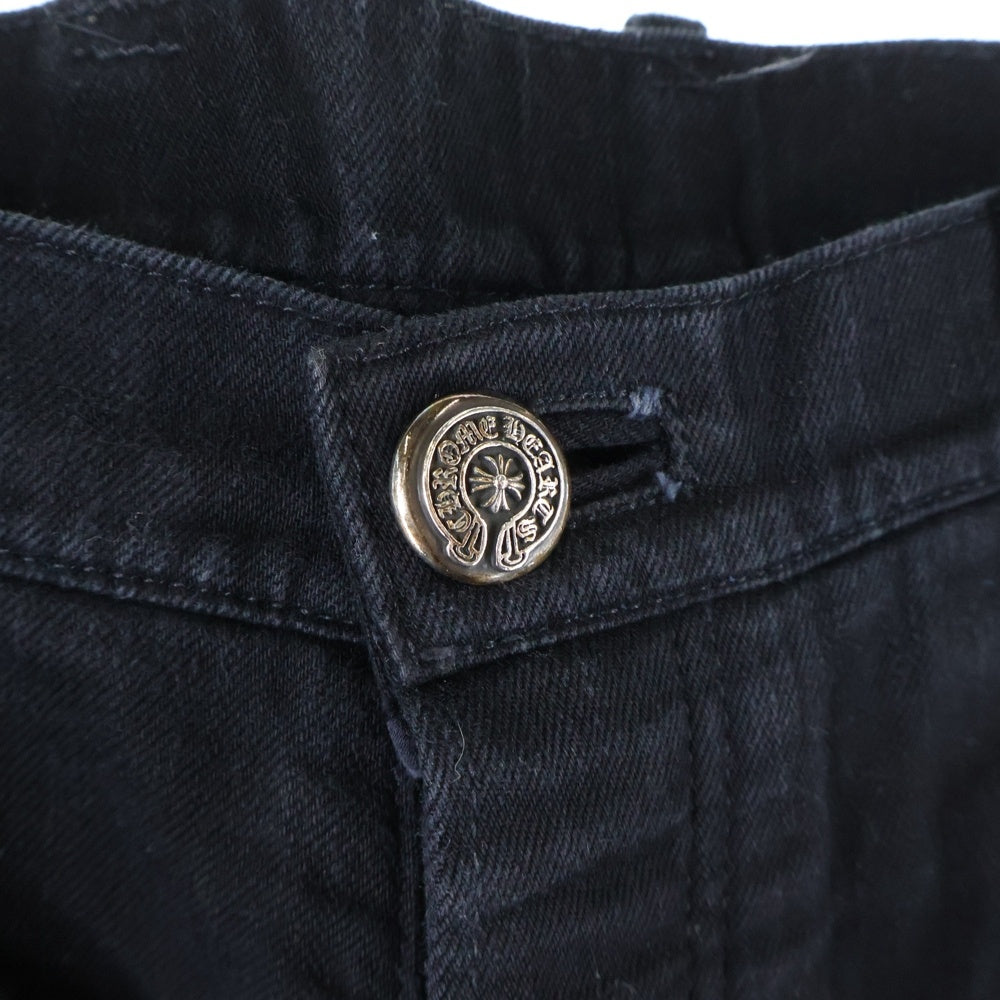 CHROME HEARTS(クロムハーツ) 旧型 OLD FLEURKNEE DNM PANTS オールド フレアニーデニムパンツ ブラック