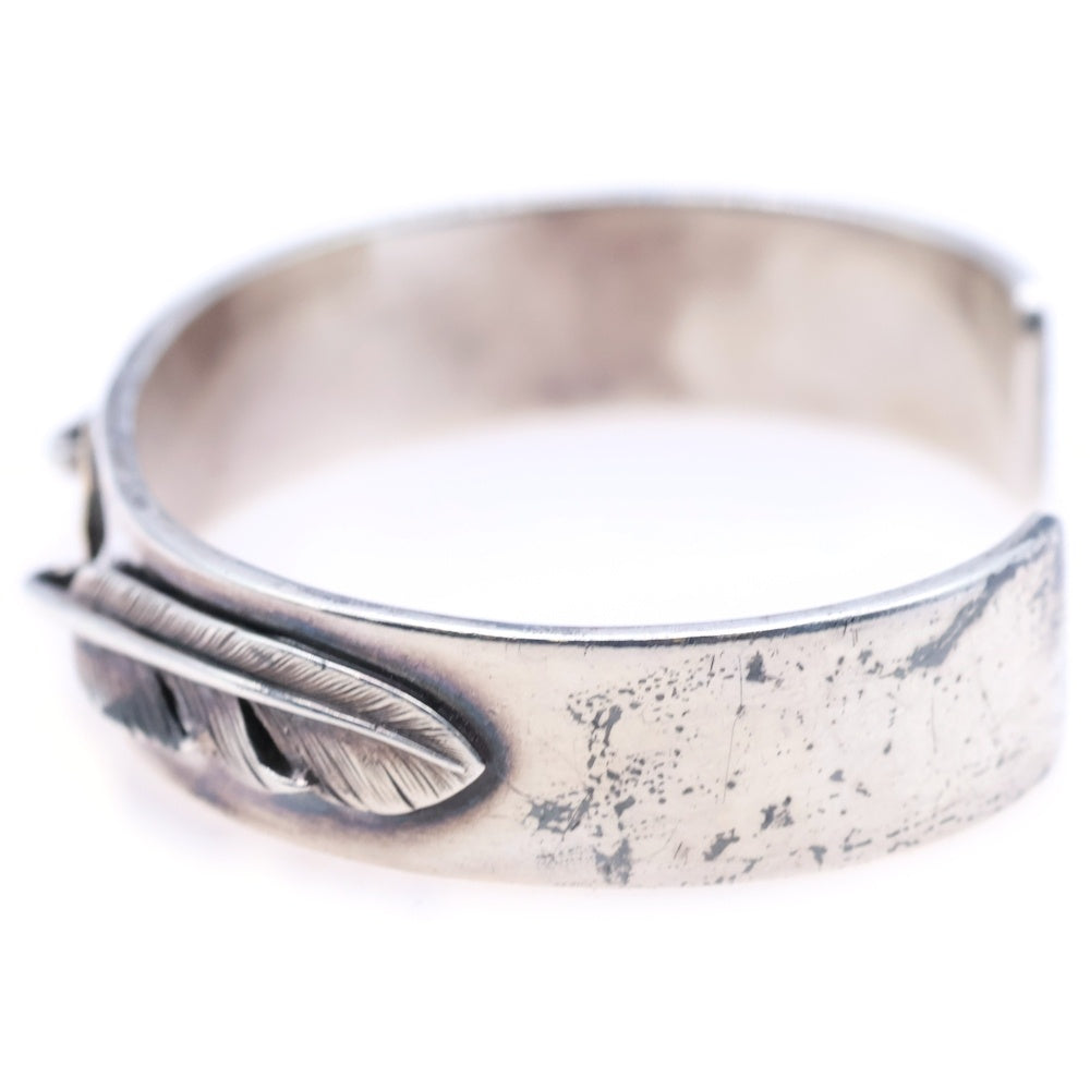 goro's(ゴローズ) SV小フェザー付き平打ちブレス バングル S シルバー