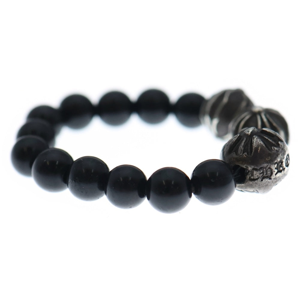 CHROME HEARTS(クロムハーツ) BEAD RING ビーズ オニキス リング ブラック/シルバー