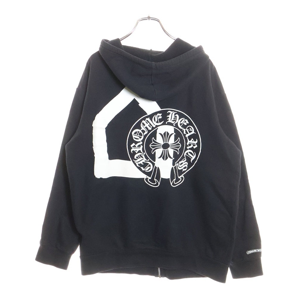 CHROME HEARTS(クロムハーツ) SWTSHRT HD ZIP LTD DSMG ドーバーストリートマーケット限定 ロゴプリントジップアップフーディーパーカー ブラック