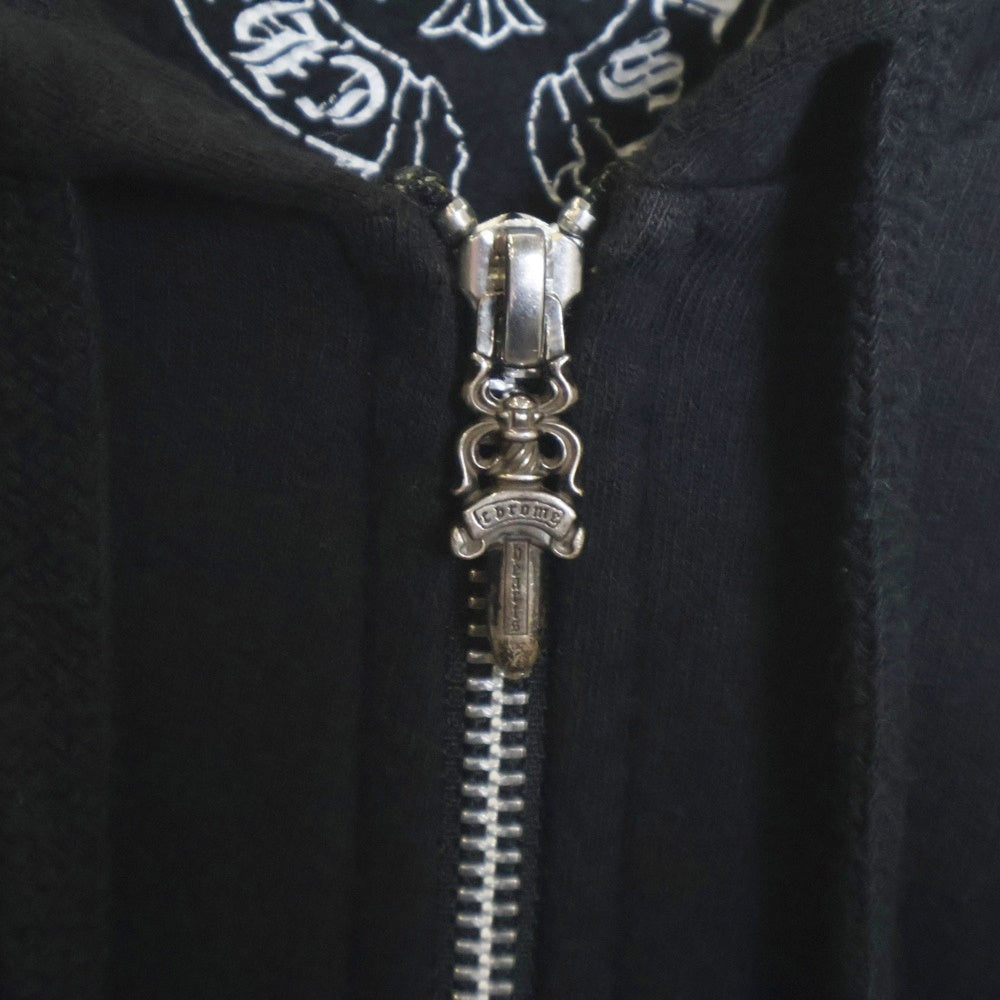 CHROME HEARTS(クロムハーツ) SWTSHRT HD ZIP LTD DSMG ドーバーストリートマーケット限定 ロゴプリントジップアップフーディーパーカー ブラック
