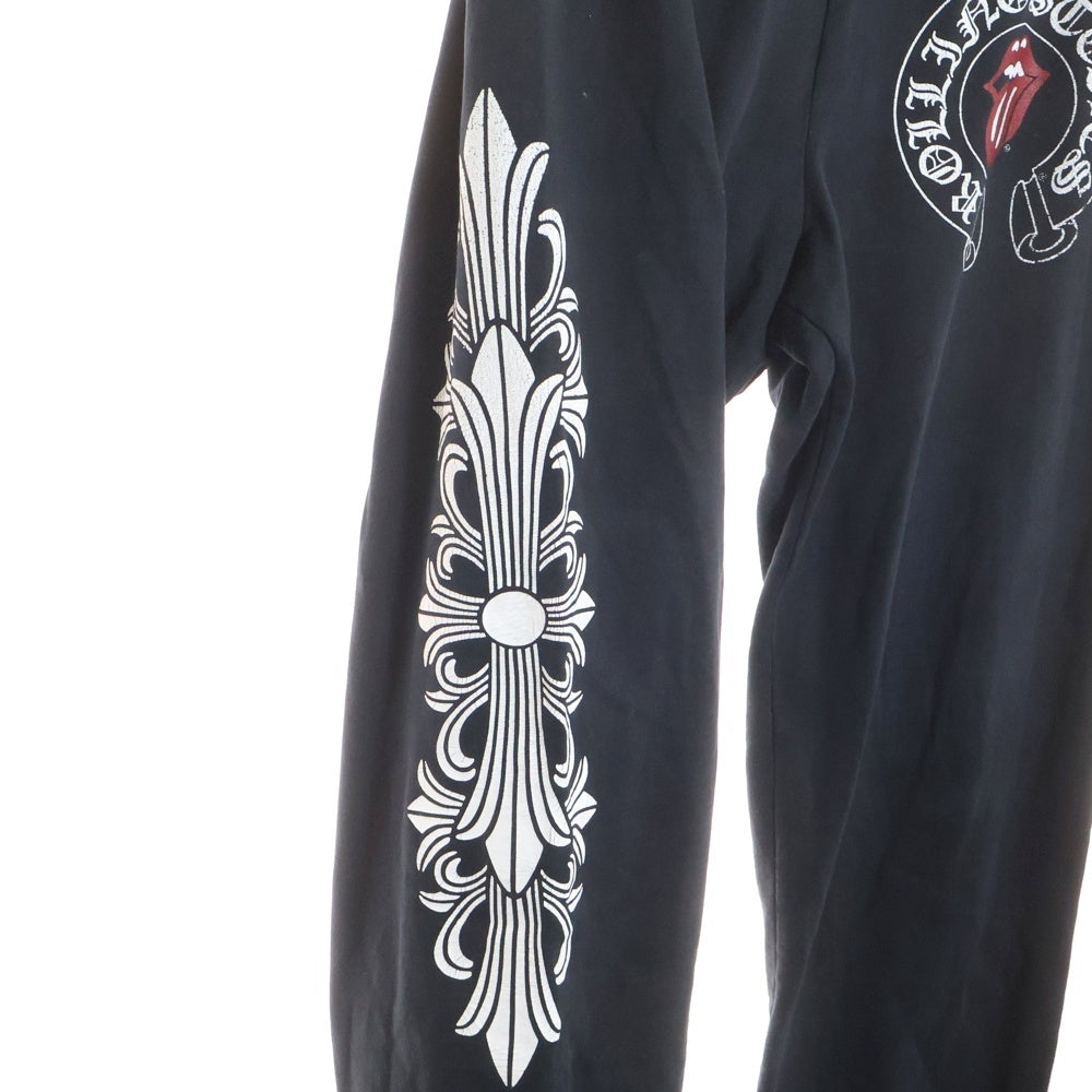 CHROME HEARTS(クロムハーツ) ×The Rolling Stones Lip And Tongue ザローリングストーンズ リップアンドタン フローラルプリントスウェットパンツ ブラック