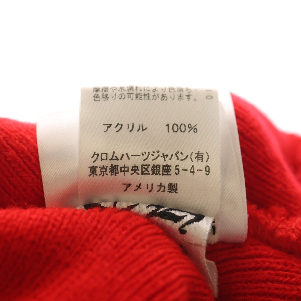 CHROME HEARTS(クロムハーツ) WATCH CAP ワッチキャップ ロゴ刺繍ビーニー ニットキャップ 帽子 レッド レディース
