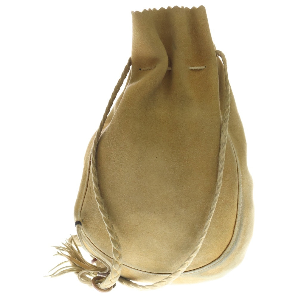 goro's(ゴローズ) K18付きコーン 金縄ターコイズコンチョ付き巾着バックSサイズ ベージュ