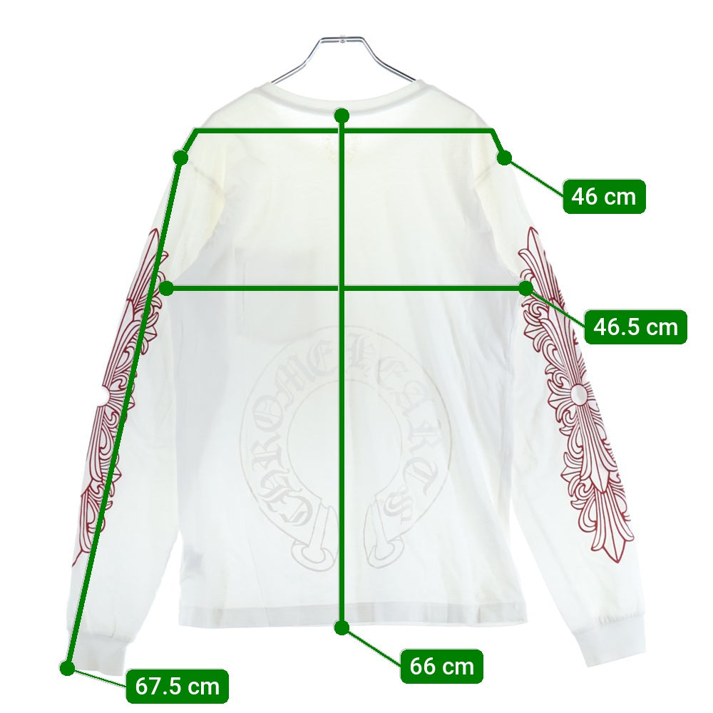 CHROME HEARTS(クロムハーツ) FLRL CRS HORSESHOE LS TEE バックホース