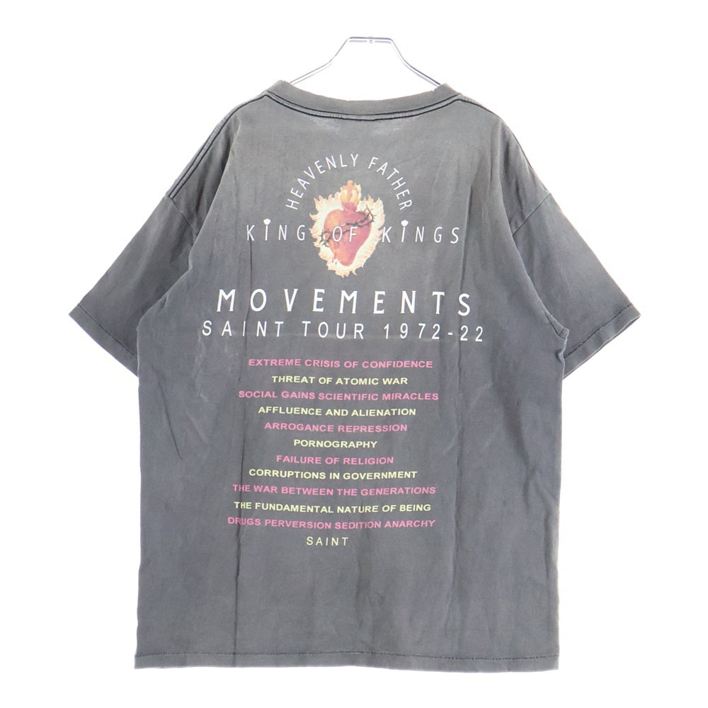 SAINT MICHAEL(セントマイケル) 23SS SS TEE EYES アイプリント ヴィンテージ加工半袖Tシャツ SM-S23-0000-004 ブラック