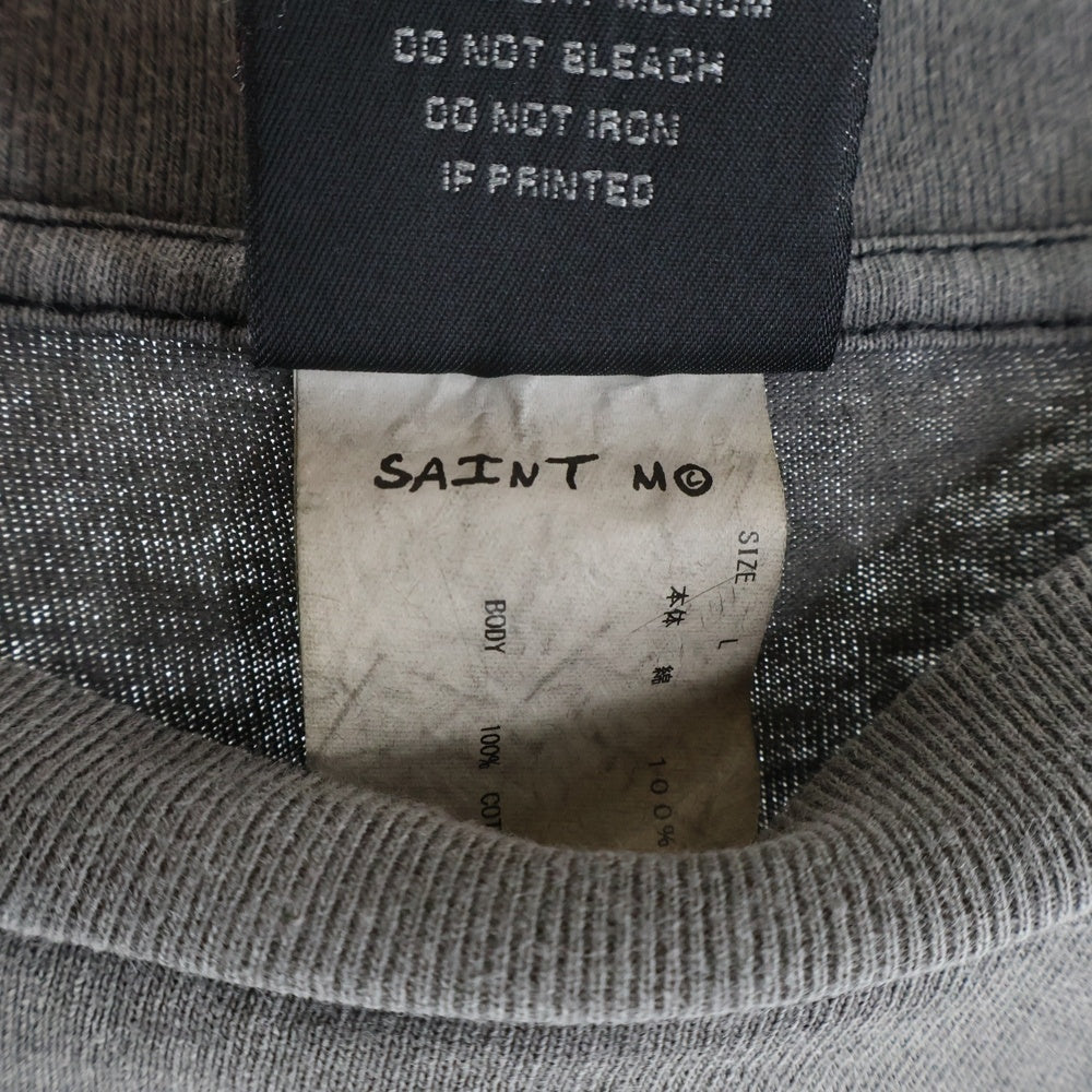 SAINT MICHAEL(セントマイケル) 23SS SS TEE EYES アイプリント ヴィンテージ加工半袖Tシャツ SM-S23-0000-004 ブラック