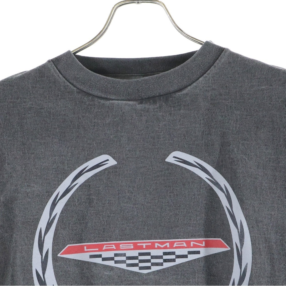 LASTMAN(ラストマン) 25AW PRINTED TEE SHIRTS ヴィンテージ加工プリント半袖Tシャツ 252LM-CT04 ブラック