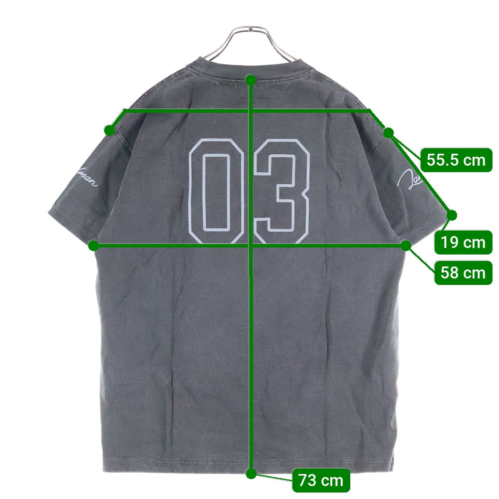 LASTMAN(ラストマン) 25AW PRINTED TEE SHIRTS ヴィンテージ加工プリント半袖Tシャツ 252LM-CT04 ブラック
