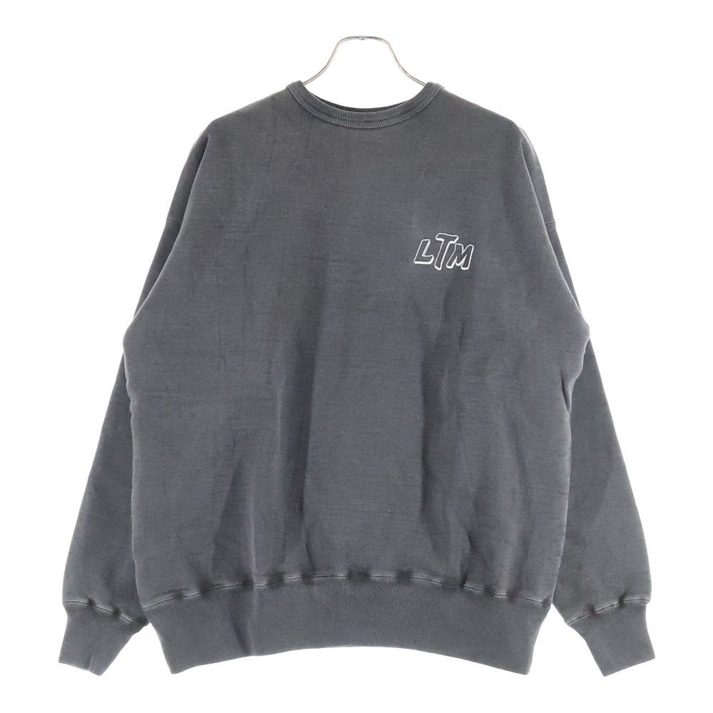 LASTMAN(ラストマン) 25AW EMBROIDERED CREW NECK LTM ヴィンテージ加工スウェットトレーナー 252LM-CT13 ブラック