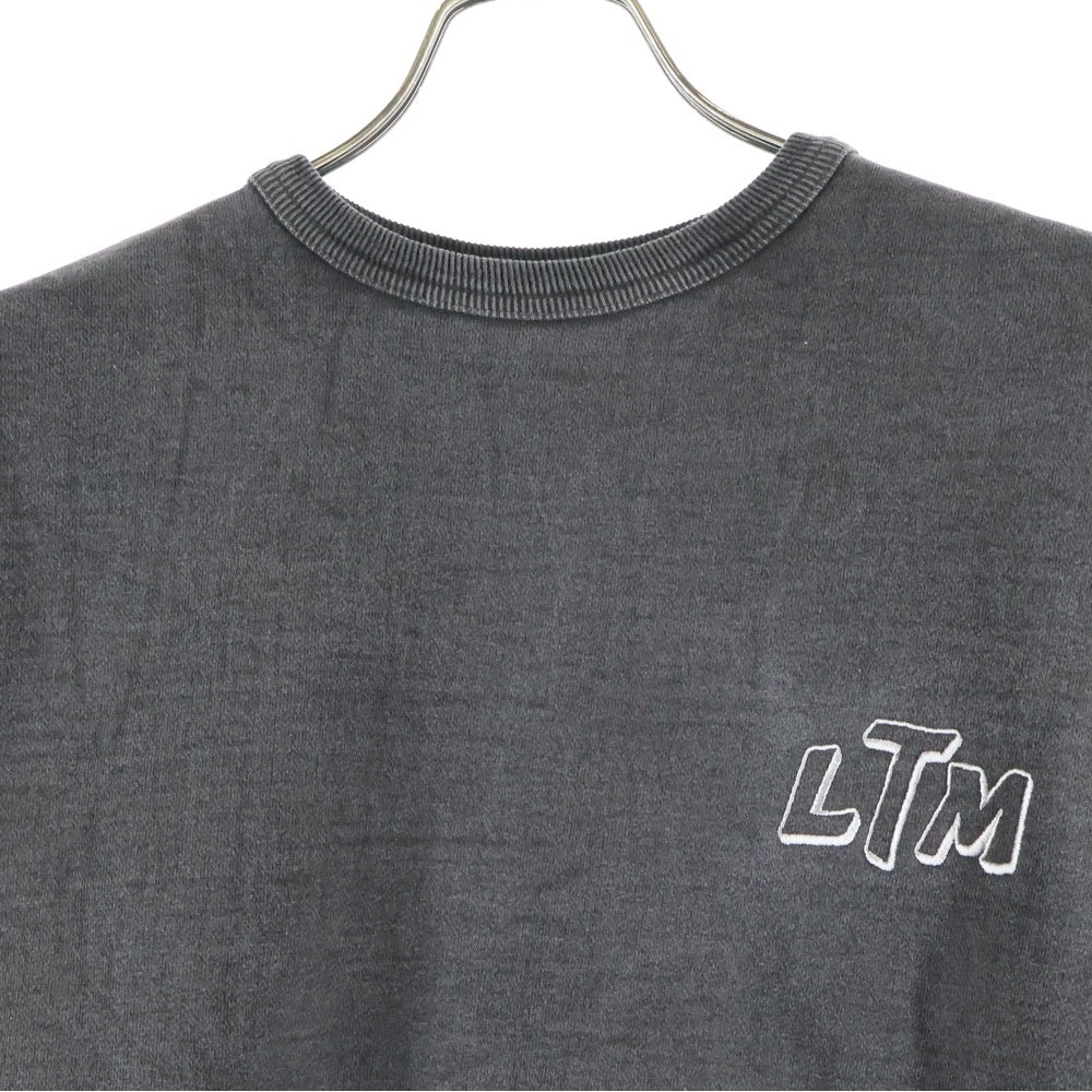 LASTMAN(ラストマン) 25AW EMBROIDERED CREW NECK LTM ヴィンテージ加工スウェットトレーナー 252LM-CT13 ブラック