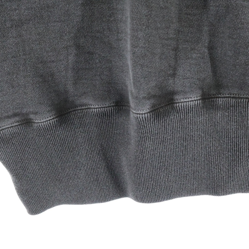 LASTMAN(ラストマン) 25AW EMBROIDERED CREW NECK LTM ヴィンテージ加工スウェットトレーナー 252LM-CT13 ブラック