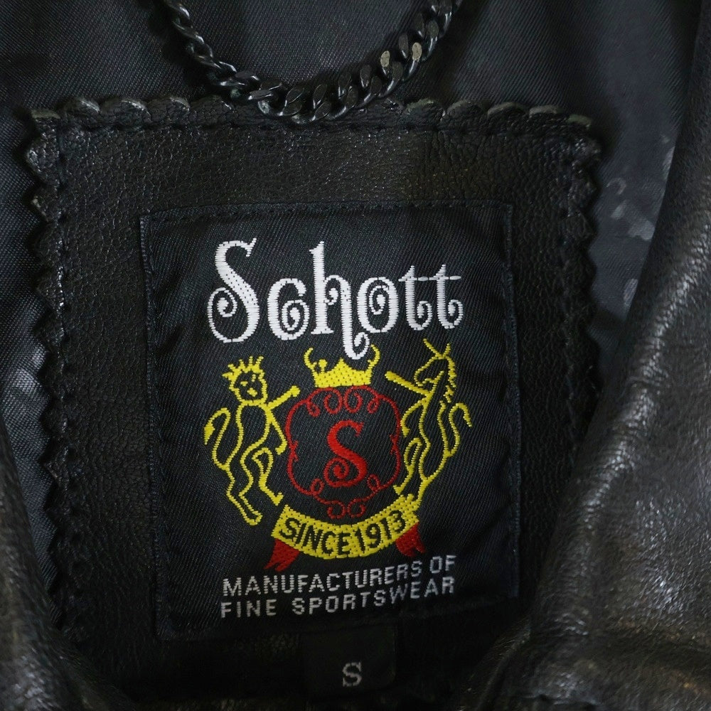 SCHOTT(ショット) シングルブレスト レザーライダースジャケット 3181076