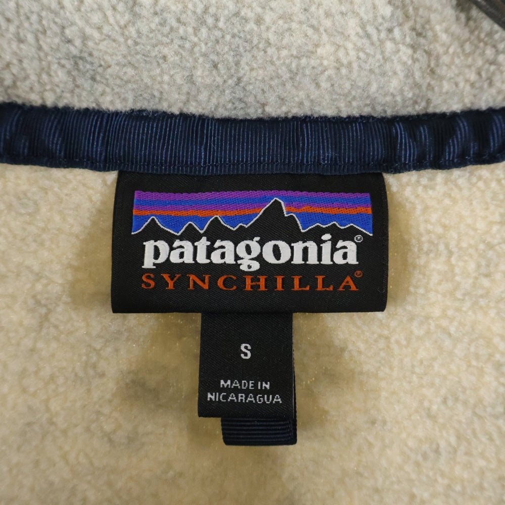 PATAGONIA(パタゴニア) Synchilla Snap-T Pullover シンチラ スナッププル オーバーフリースジャケット オフホワイト/ネイビー