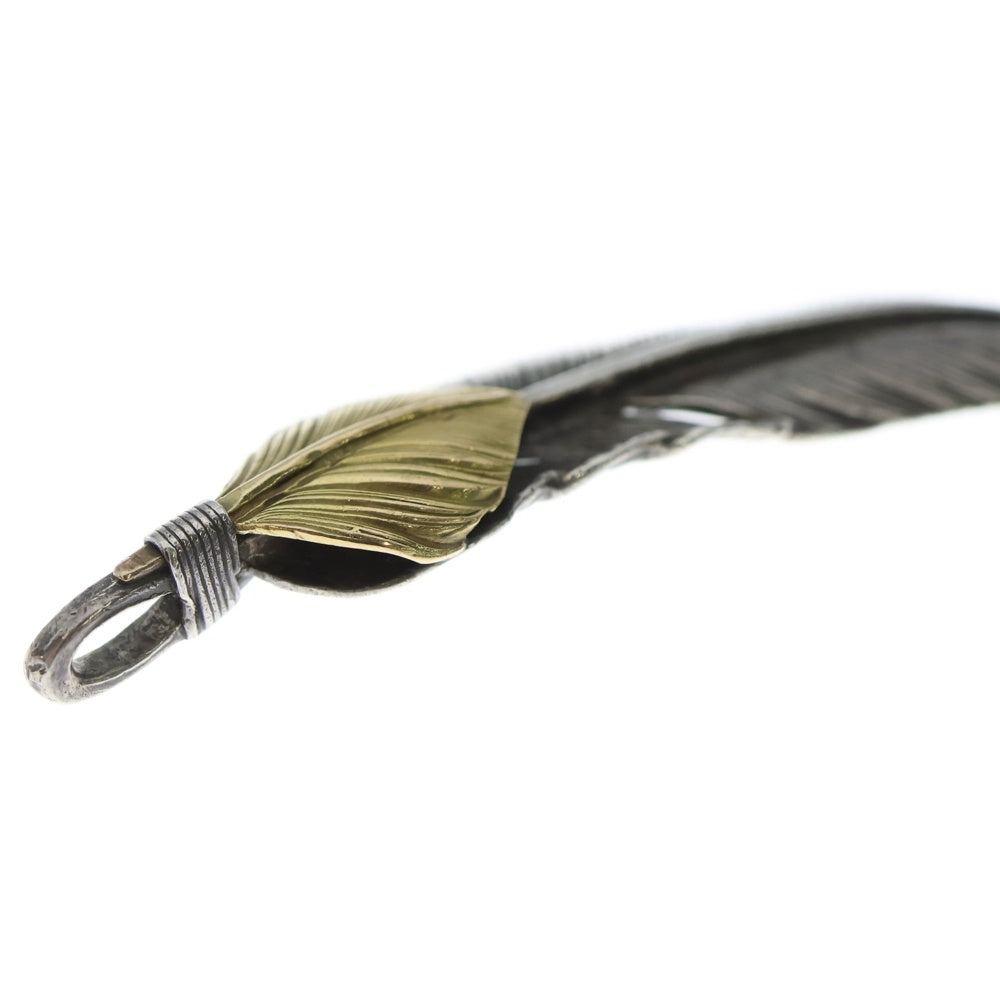 goro's(ゴローズ) 【オールド】上金特大フェザー 右向き ペンダントトップ シルバー/ゴールド