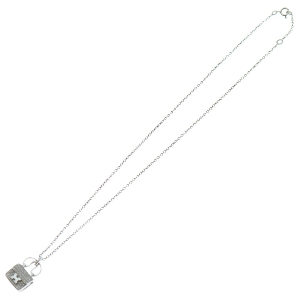 HERMES(エルメス) アミュレット コンスタンス Hロゴバッグモチーフネックレス ホワイトゴールド ダイヤモンド K18WG 0.29ct レディース