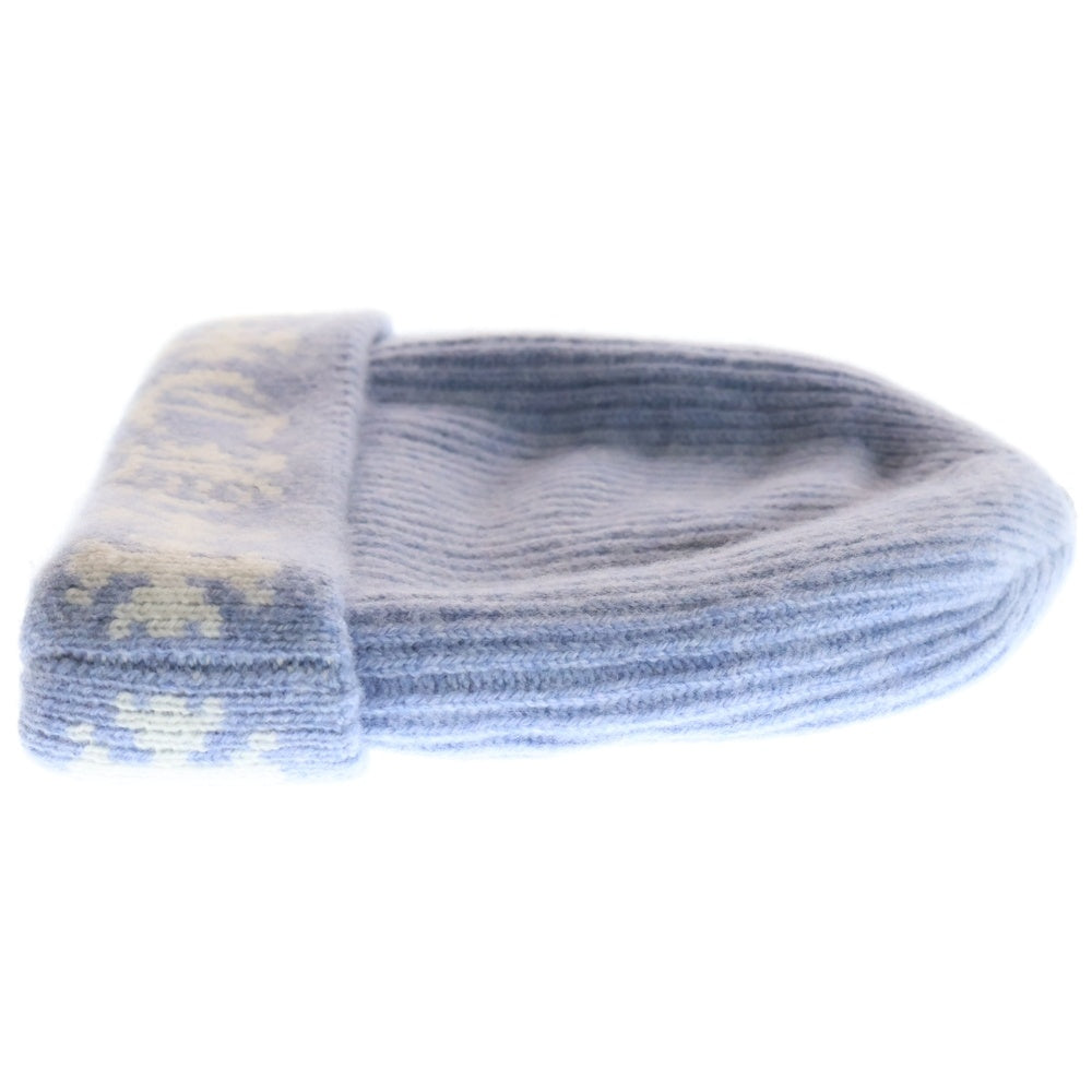 CHROME HEARTS(クロムハーツ) BIG DADDY ビッグダディ スターボール付きカシミヤニットビーニーニットキャップ ライトブルー