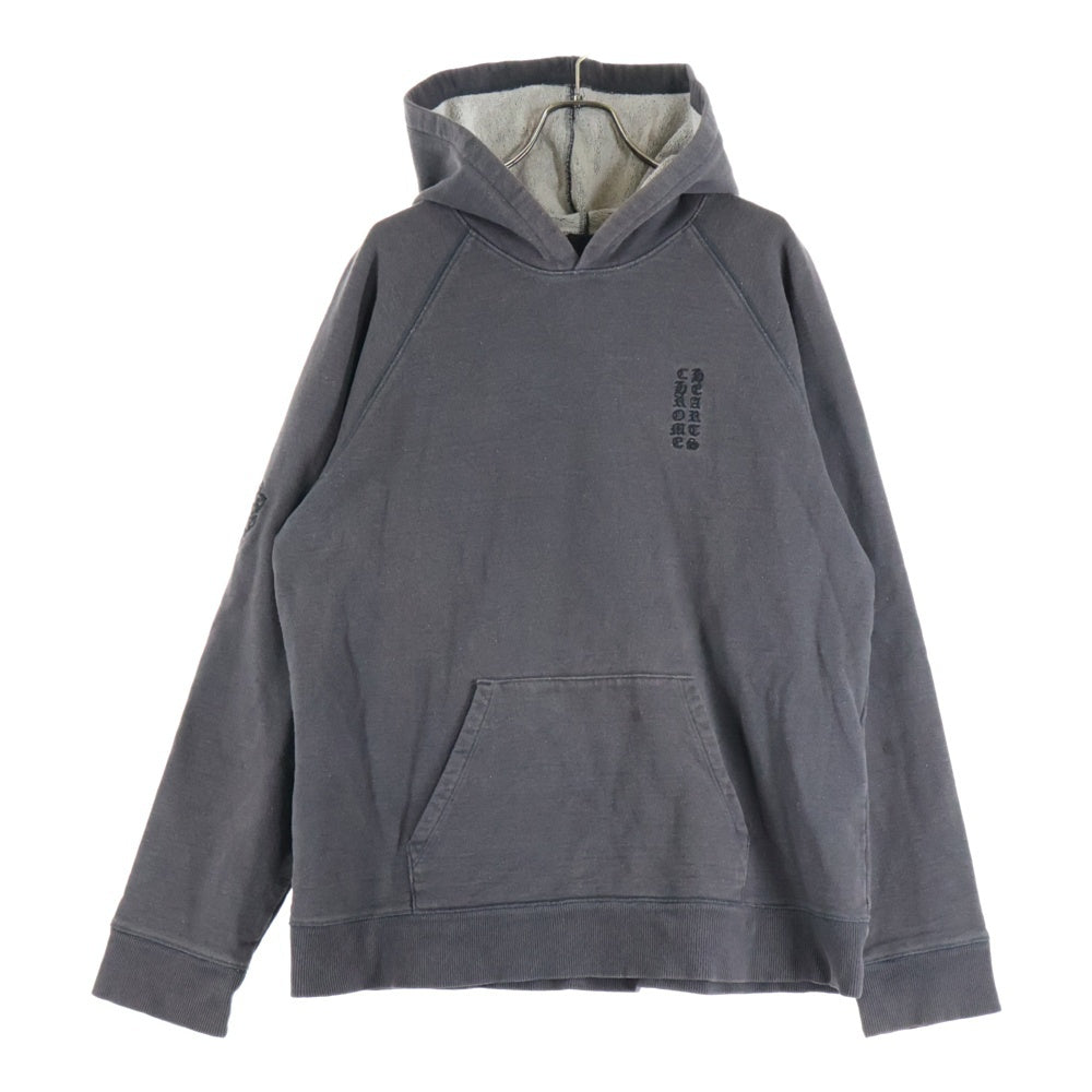 CHROME HEARTS(クロムハーツ) GRP Y NOT ワイノット ヴァーティカルロゴダガー刺繍スウェットプルオーバーパーカー フーディー グレー