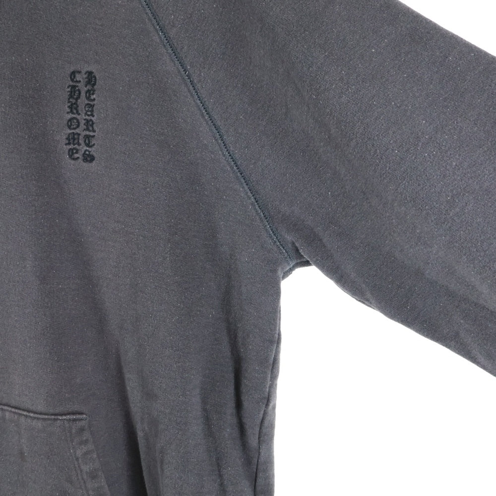 CHROME HEARTS(クロムハーツ) GRP Y NOT ワイノット ヴァーティカルロゴダガー刺繍スウェットプルオーバーパーカー フーディー グレー