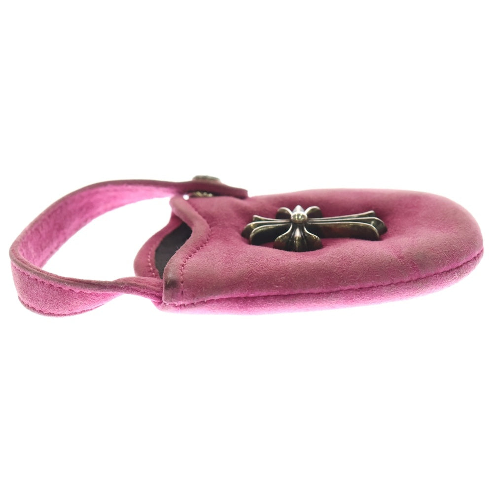 CHROME HEARTS(クロムハーツ) PHONE POUCH W/CH CROSS スモールCHクロス レザーフォンポーチ ピンク