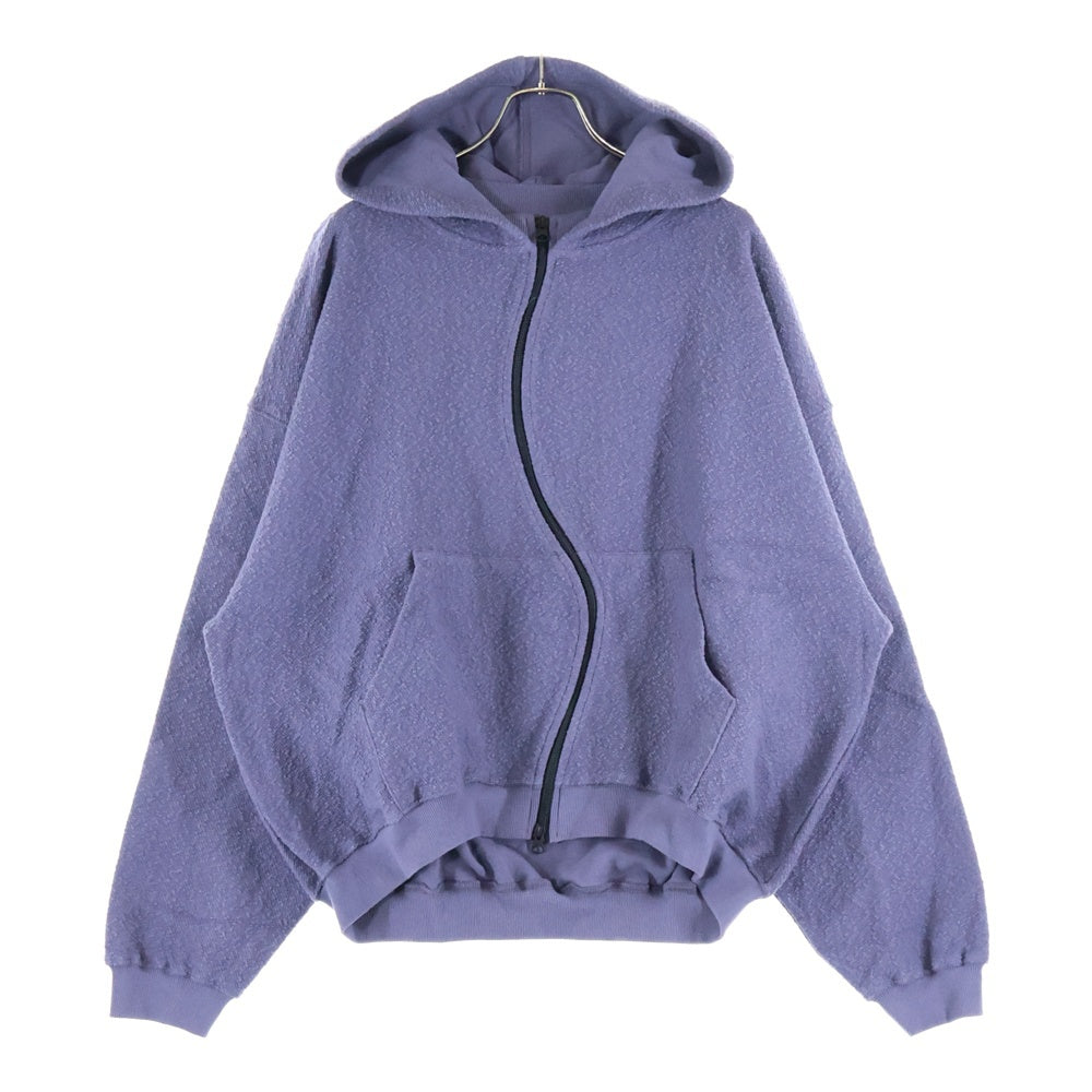 FFFPOSTALSERVICE(トリプルエフポスタルサービス) 25AW ROUND HEM CURVED ZIP-UP HOODIE ラウンドヘム カーブジップアップフーディーパーカー パープル