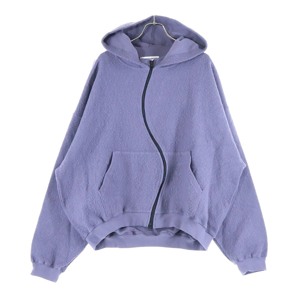 FFFPOSTALSERVICE(トリプルエフポスタルサービス) 25AW ROUND HEM CURVED ZIP-UP HOODIE ラウンドヘム カーブジップアップフーディーパーカー パープル