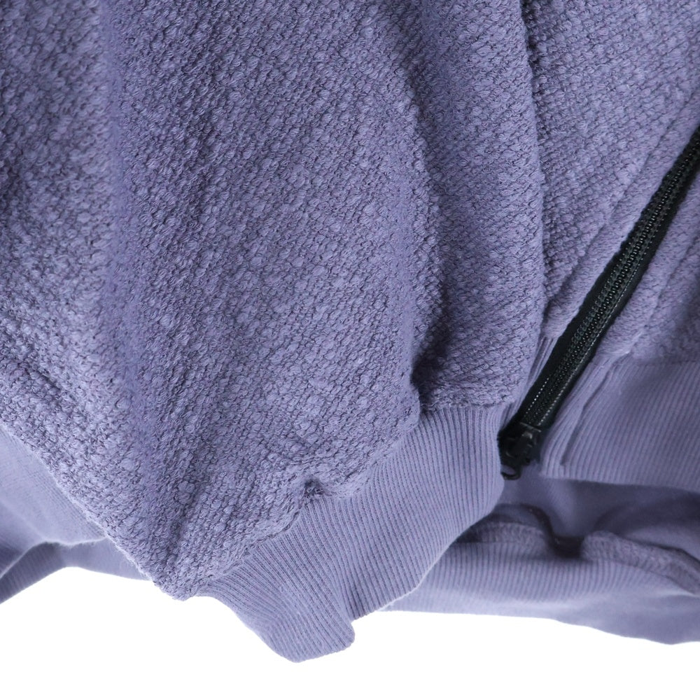 FFFPOSTALSERVICE(トリプルエフポスタルサービス) 25AW ROUND HEM CURVED ZIP-UP HOODIE ラウンドヘム カーブジップアップフーディーパーカー パープル