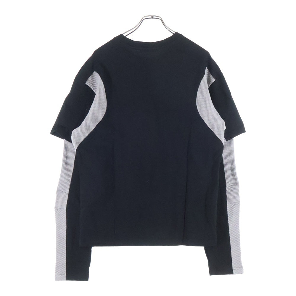 FFFPOSTALSERVICE(トリプルエフポスタルサービス) 25AW Diffraction Knit Layered L/S ディフラクションニットレイヤード長袖Tシャツ ブラック