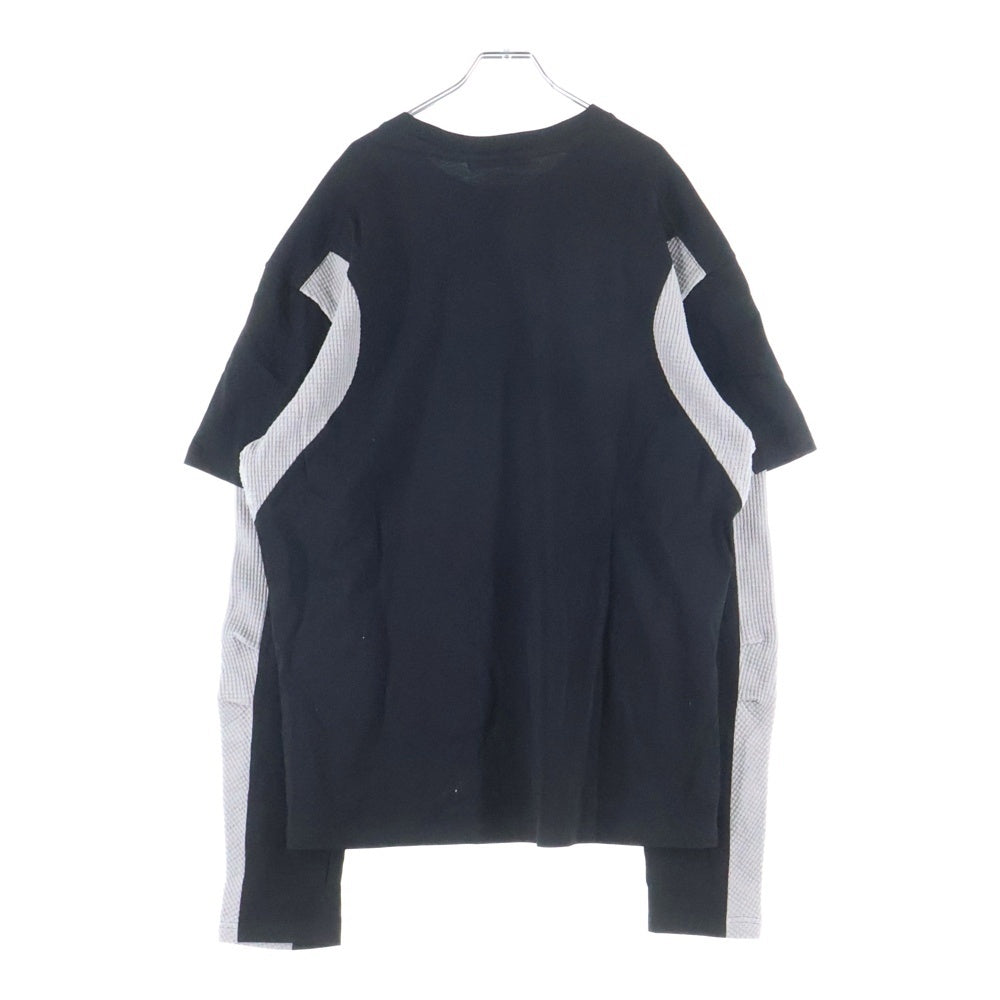 FFFPOSTALSERVICE(トリプルエフポスタルサービス) 25AW Diffraction Knit Layered L/S ディフラクションニットレイヤード長袖Tシャツ ブラック
