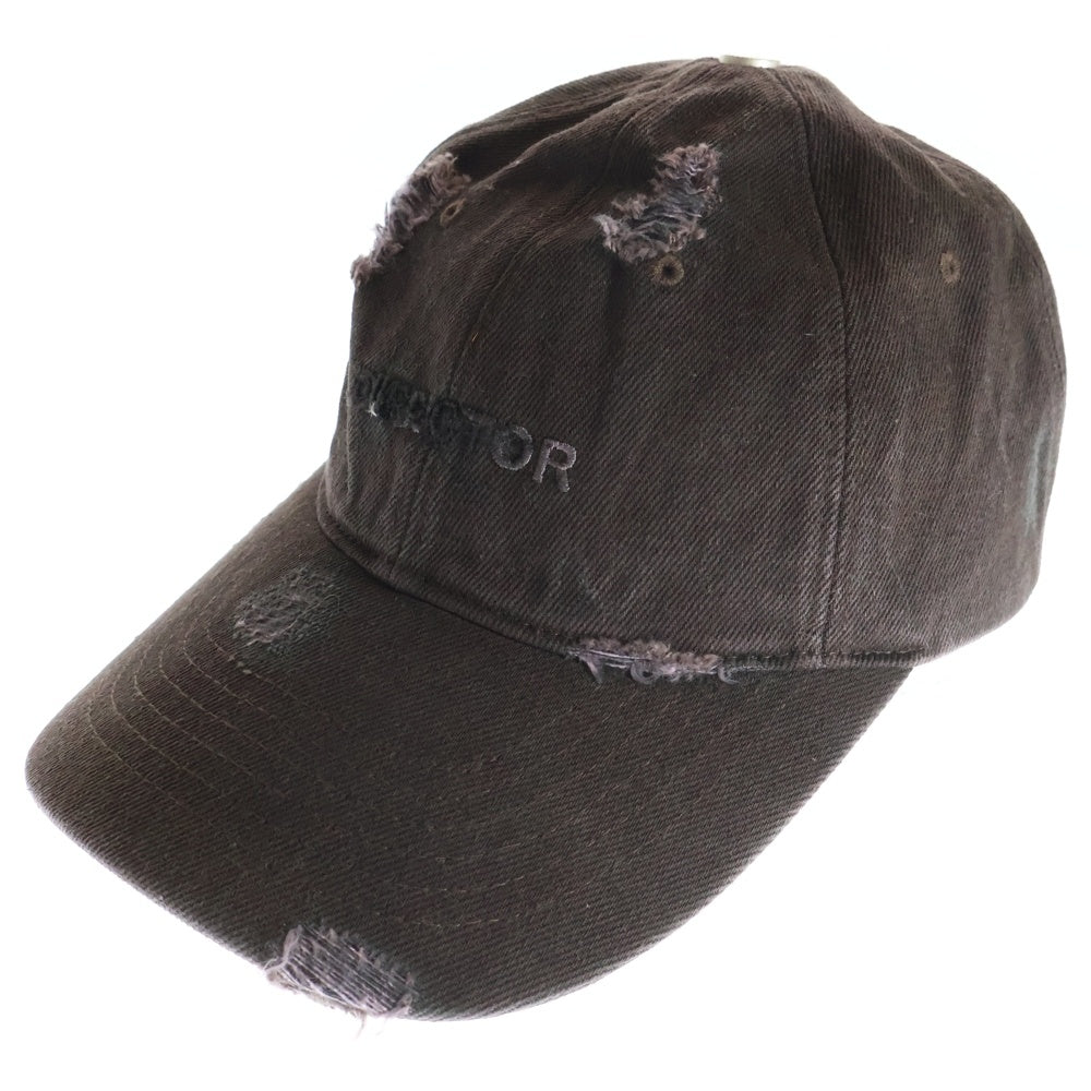 FFFPOSTALSERVICE(トリプルエフポスタルサービス) 25AW DIRECTOR DAMAGED DENIM CAP ディレクターダメージロゴキャップ 帽子 ブラウン