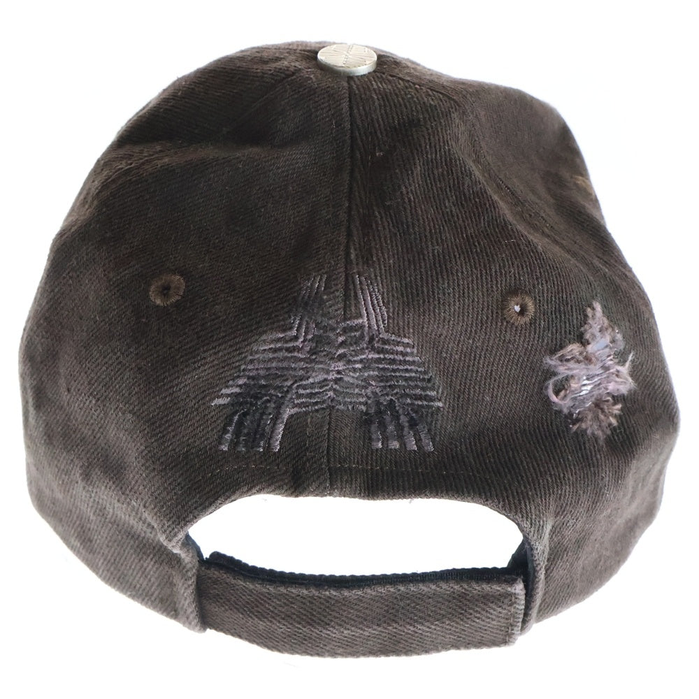 FFFPOSTALSERVICE(トリプルエフポスタルサービス) 25AW DIRECTOR DAMAGED DENIM CAP ディレクターダメージロゴキャップ 帽子 ブラウン