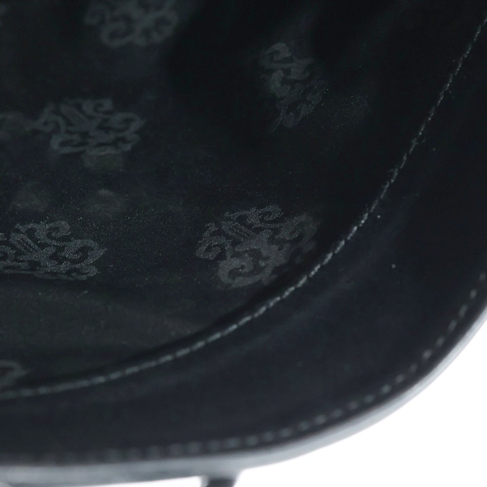 CHROME HEARTS(クロムハーツ) SQ PKT CH CROSS スクエアポケットCHクロス レザークロスパッチショルダーバッグ ブラック/シルバー