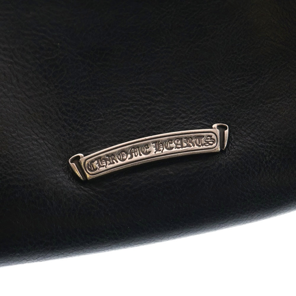 CHROME HEARTS(クロムハーツ) SQ PKT CH CROSS スクエアポケットCHクロス レザークロスパッチショルダーバッグ ブラック/シルバー
