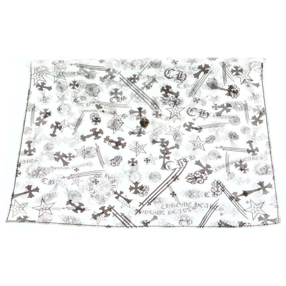 CHROME HEARTS(クロムハーツ) Clear Vinyl Pouch クリアビニールポーチ CHプリント クリアファイル クリア/ブラック