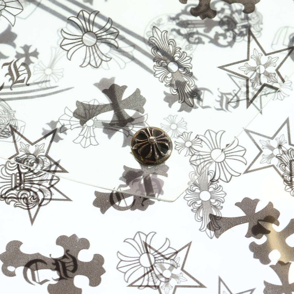 CHROME HEARTS(クロムハーツ) Clear Vinyl Pouch クリアビニールポーチ CHプリント クリアファイル クリア/ブラック