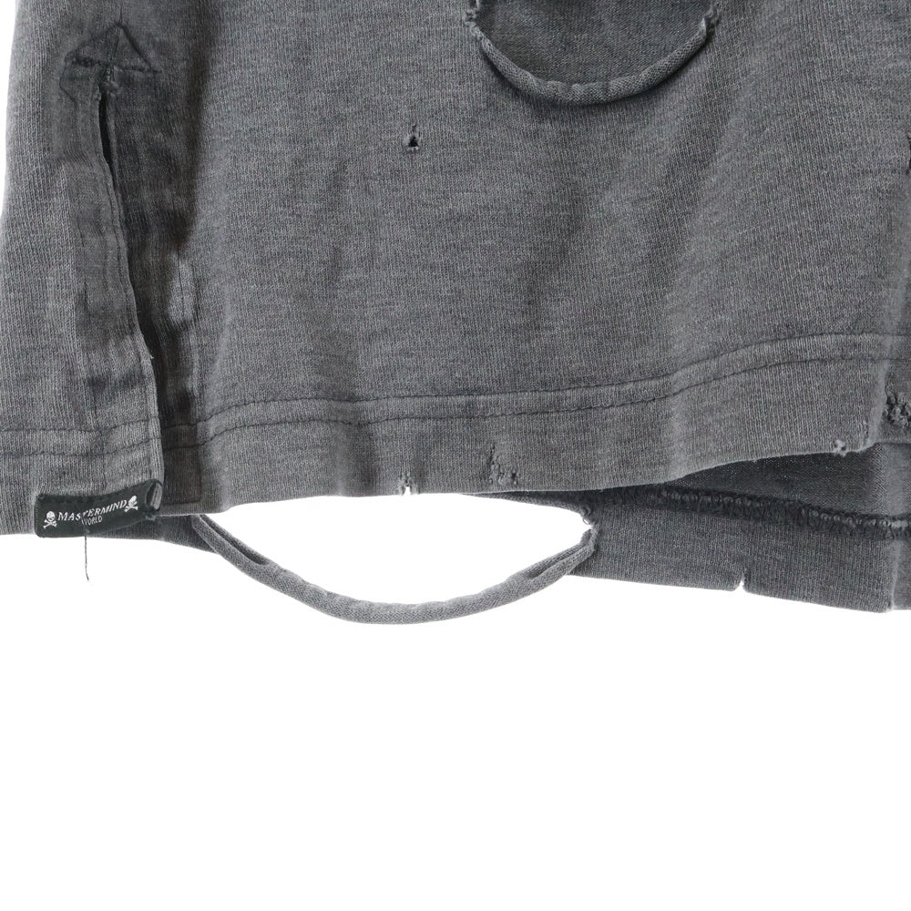 mastermind JAPAN(マスターマインドジャパン) 17AW ダメージ加工オーバーサイズプリント半袖Tシャツ MW17P01-TS048 グレー