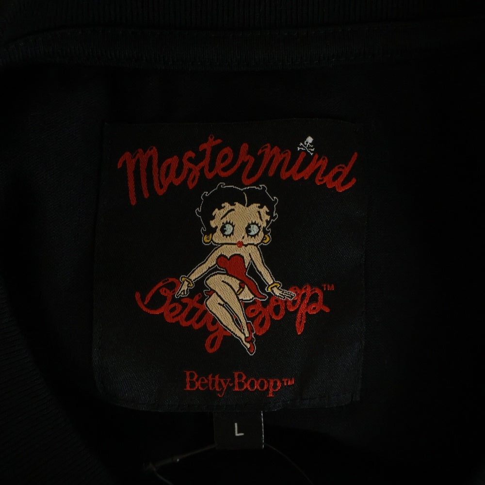 mastermind JAPAN(マスターマインドジャパン) 25AW WORLD×BETTY BOOP ワールド ベティブープ ボクシーフィットプリント長袖Tシャツ MW25C15-TS206 ブラック/レッド