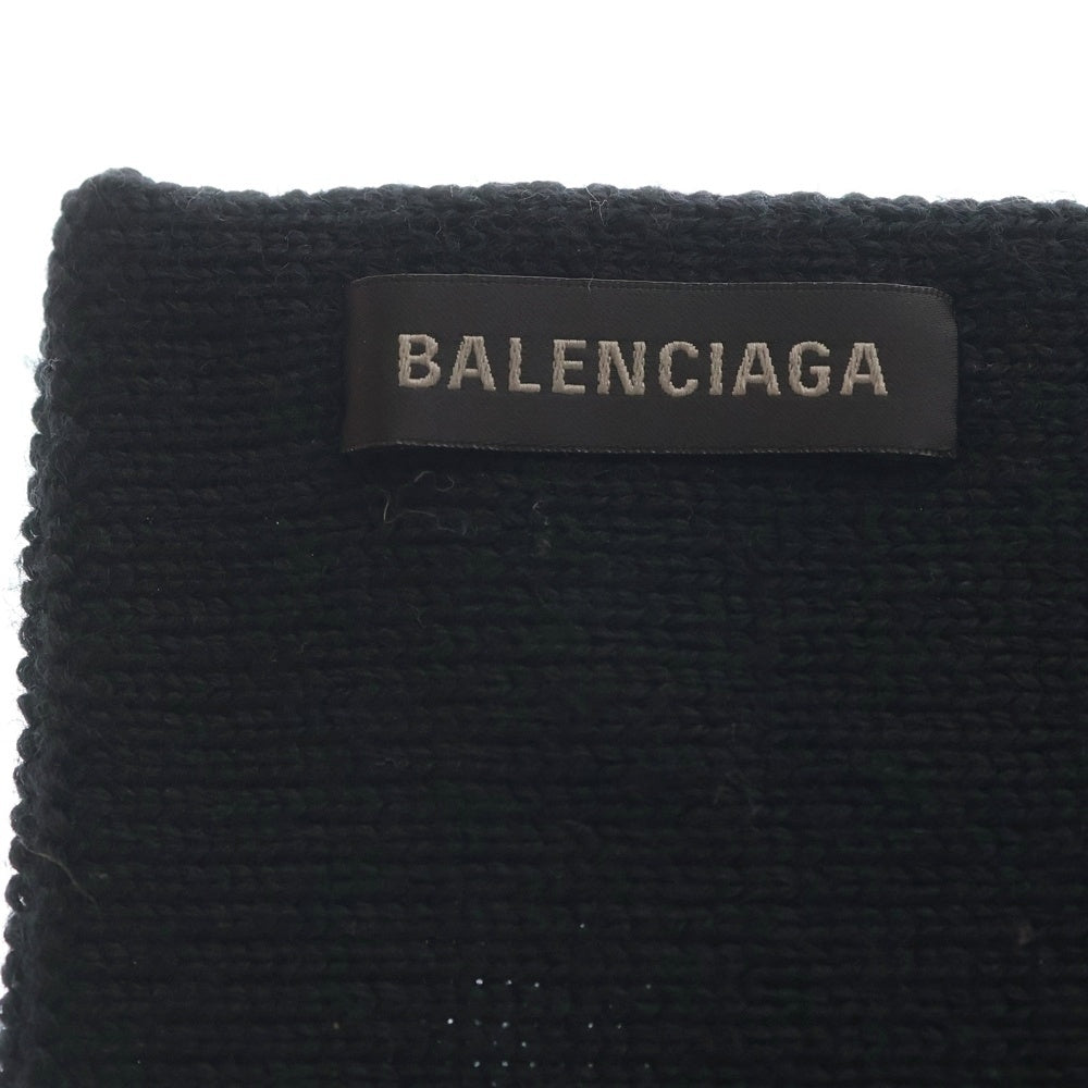 BALENCIAGA(バレンシアガ) PATCH SCARF パッチロゴスカーフ マフラー 822860 ブラック
