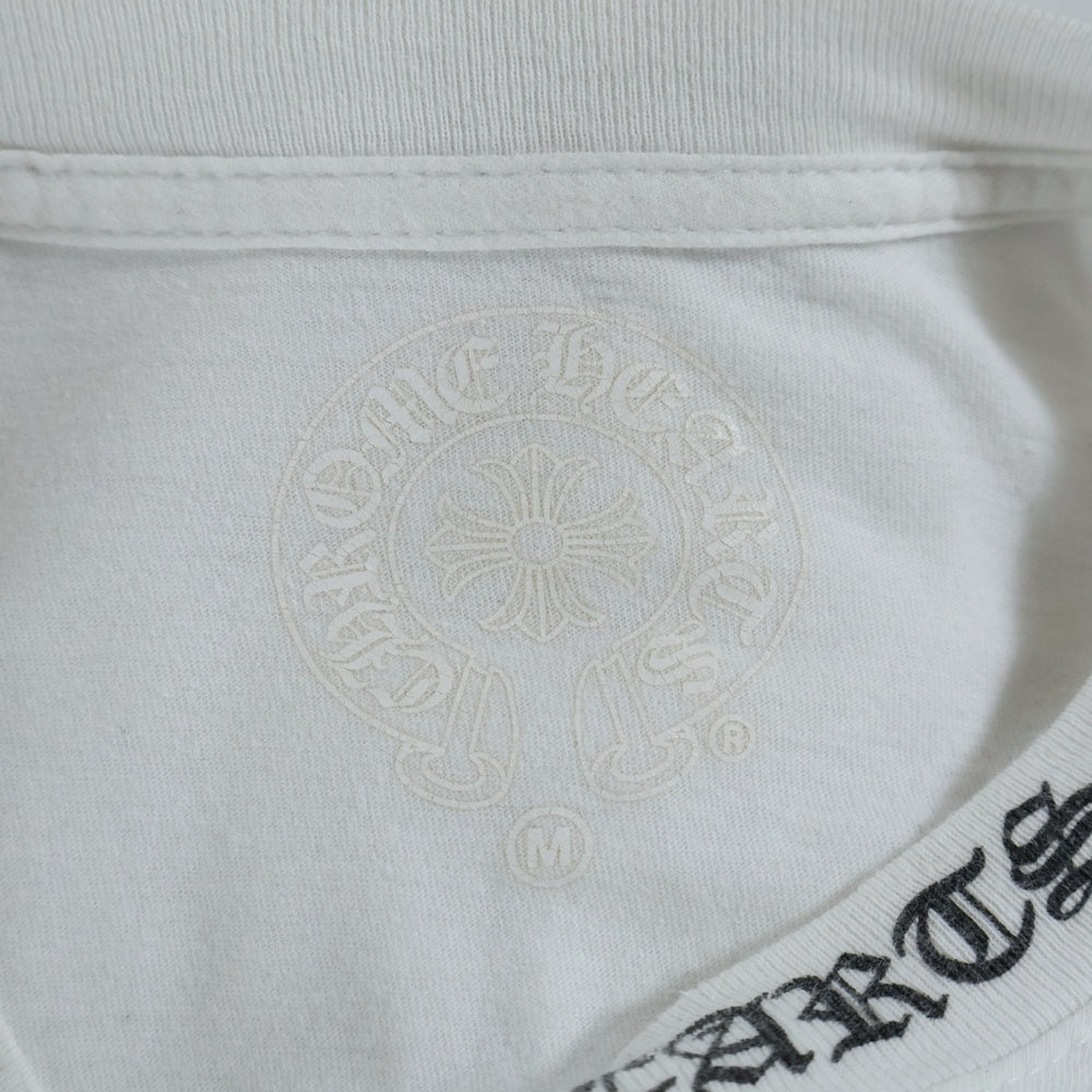CHROME HEARTS(クロムハーツ) Neck Logo L/S Tee ネックロゴ プリント長袖Tシャツ カットソー ホワイト