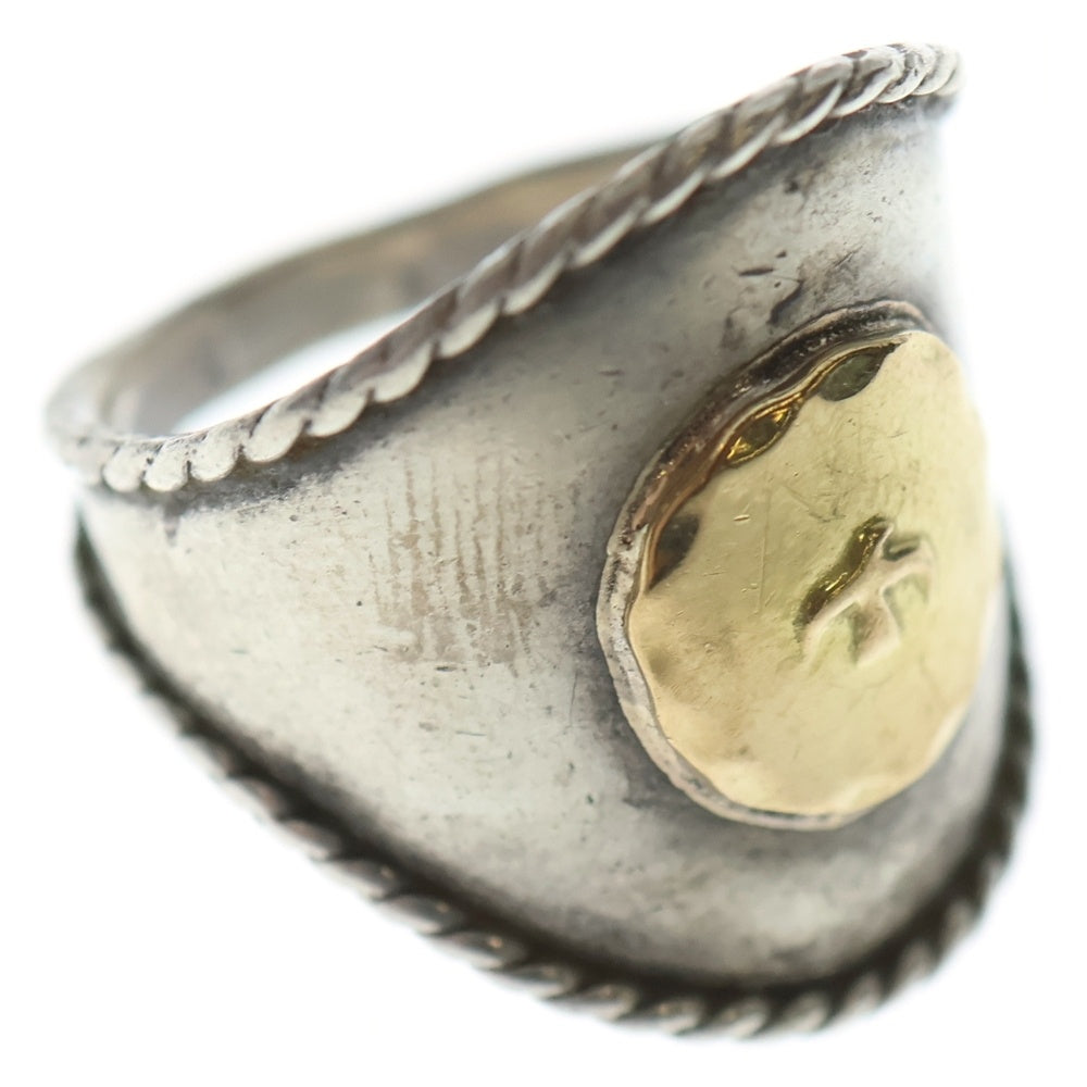 goro's(ゴローズ) 金メタル付き銀縄リング シルバーゴールド