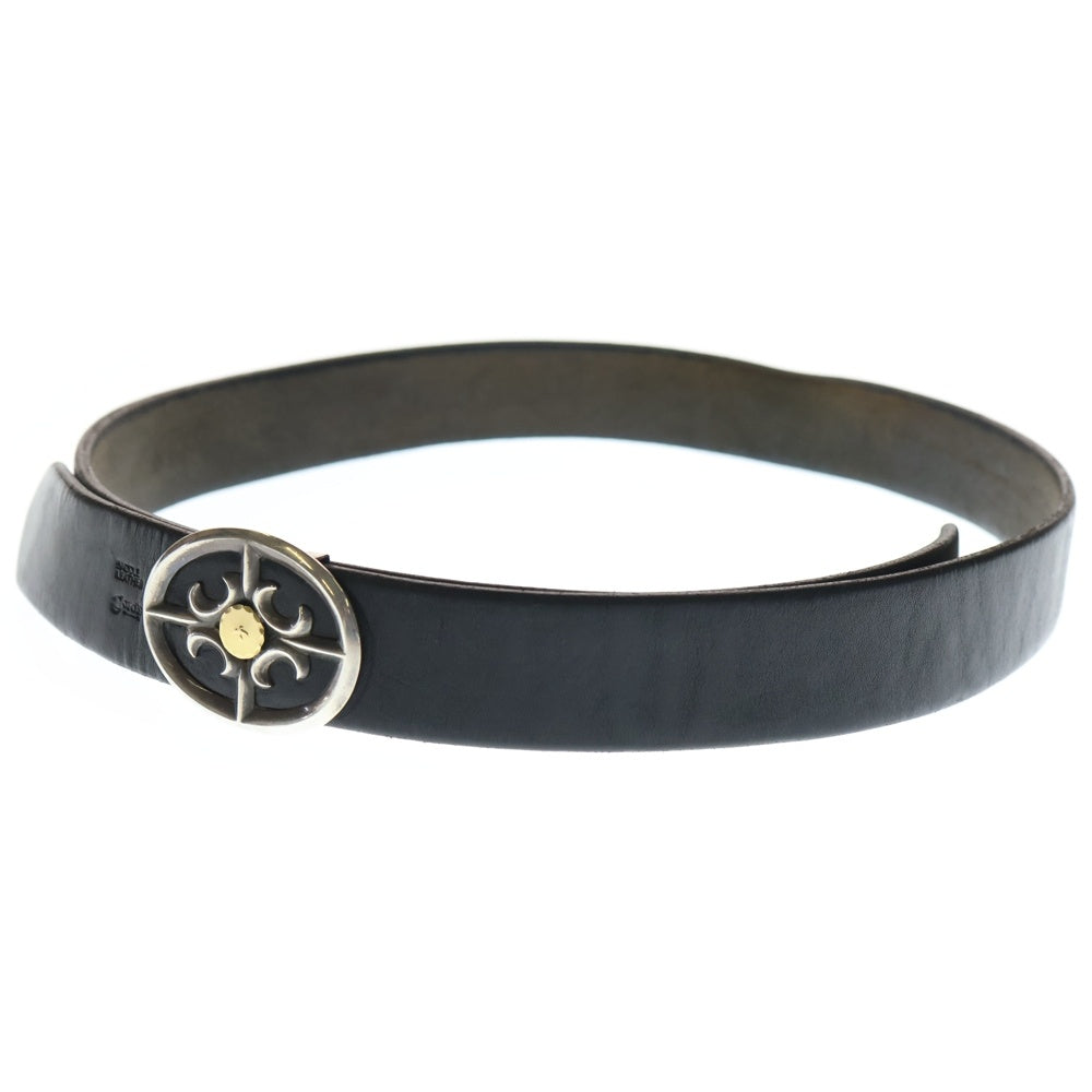 goro's(ゴローズ) 固定式金メタル付き特大風車コンチョ付きベルト シルバーゴールド