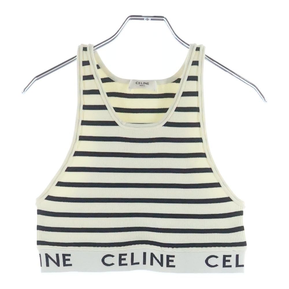 CELINE(セリーヌ) クロップドボーダータンクトップ スポーツトップ 2A220372N ホワイト レディース