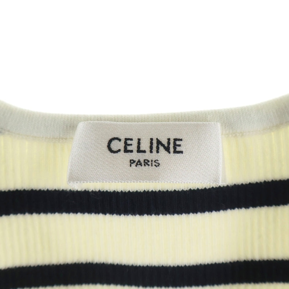 CELINE(セリーヌ) クロップドボーダータンクトップ スポーツトップ 2A220372N ホワイト レディース